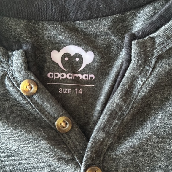 Appaman - long sleeve All Day Henley tee boys size 14 - Picture 2 of 3